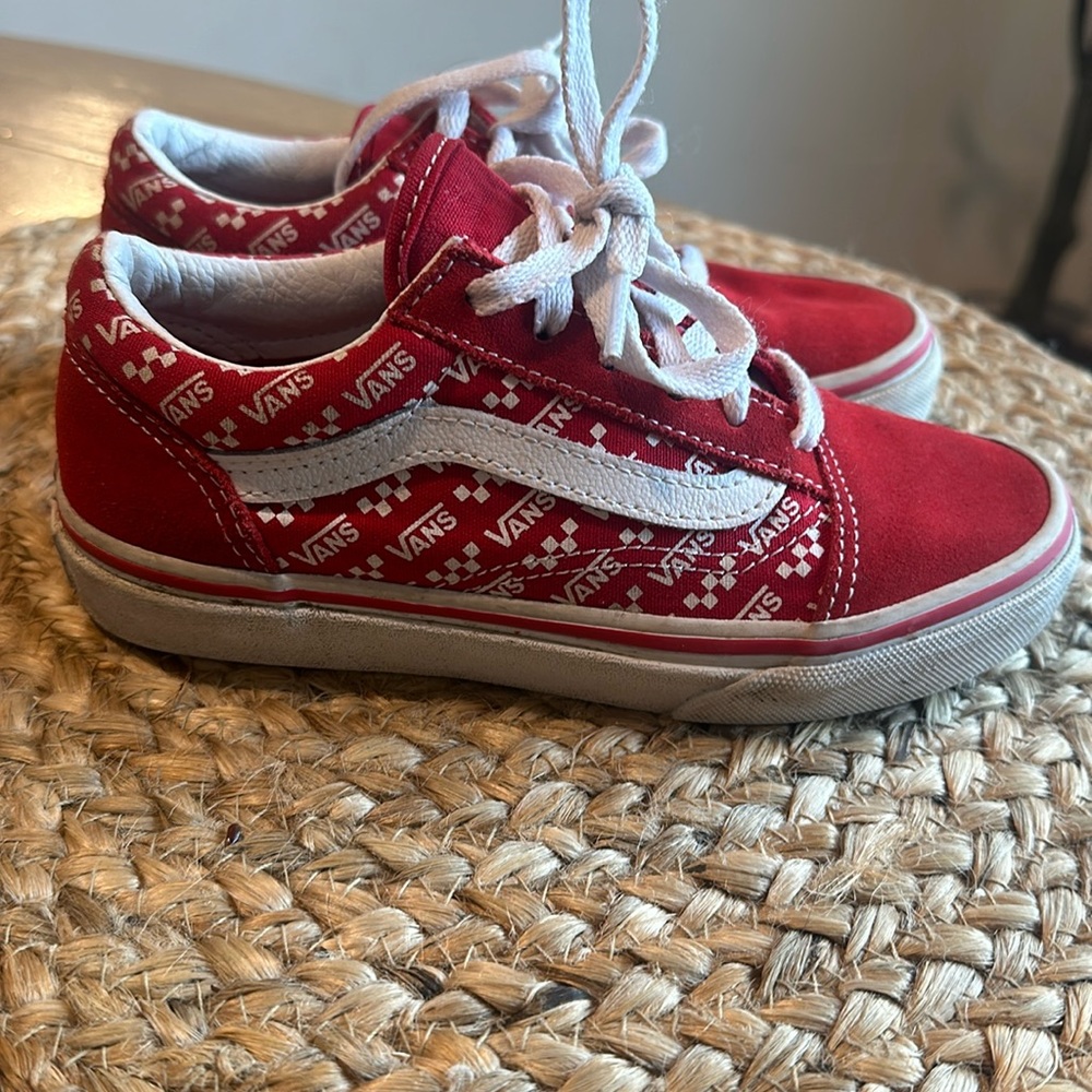 Vans like new red boys shoes size 1